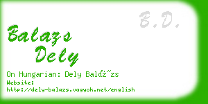 balazs dely business card